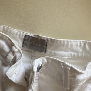 Everlane white wide leg crop jeans